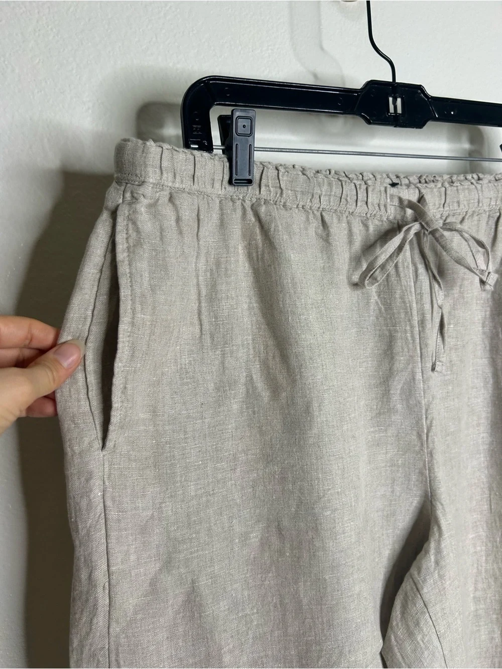 NWT J. Crew 100% Linen Soleil Drawstring Straight Leg Pant in Flax